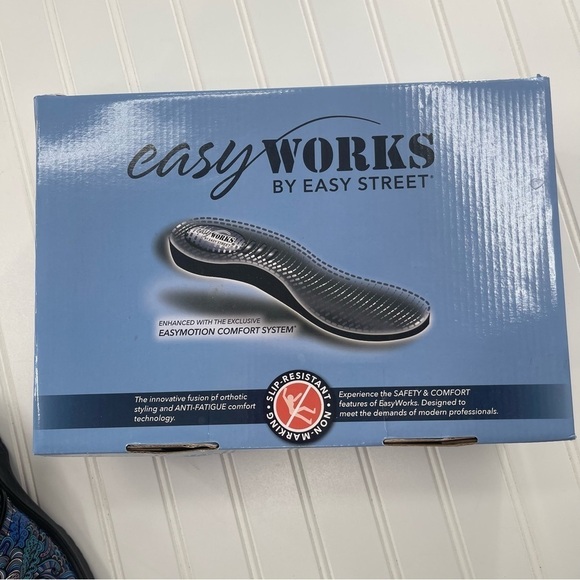 EASY WORKS LYNDEE BLUE PAISLEY WORK NURSING SHOE SIZE 8 - Picture 10 of 10